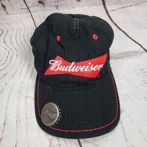 Budweiser  Black Red Bottle Cap Baseball Cap Hat